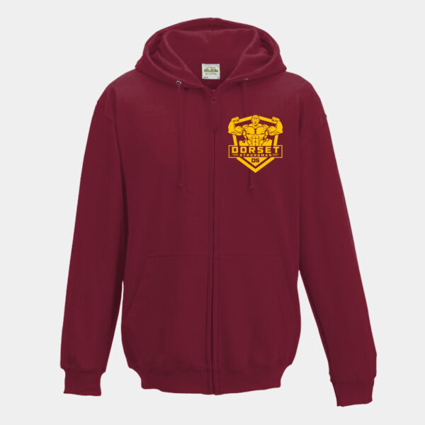 Dorset Strongman Maroon Zip Hoodie Thumbnail